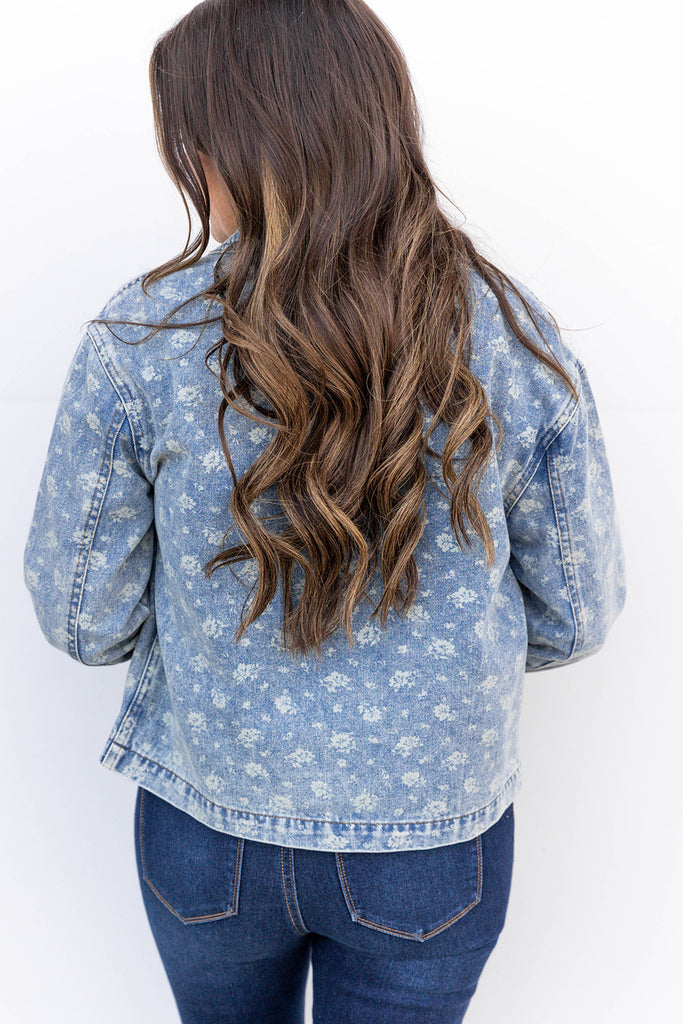 Flower Child Denim Jacket - Denim