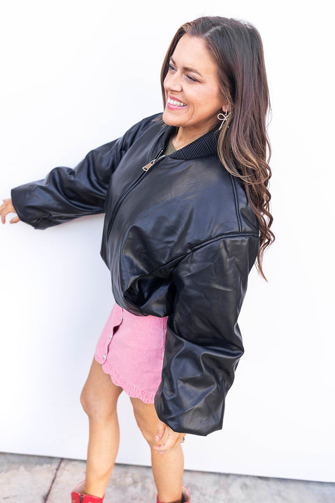 City Girl Bomber Jacket - Black
