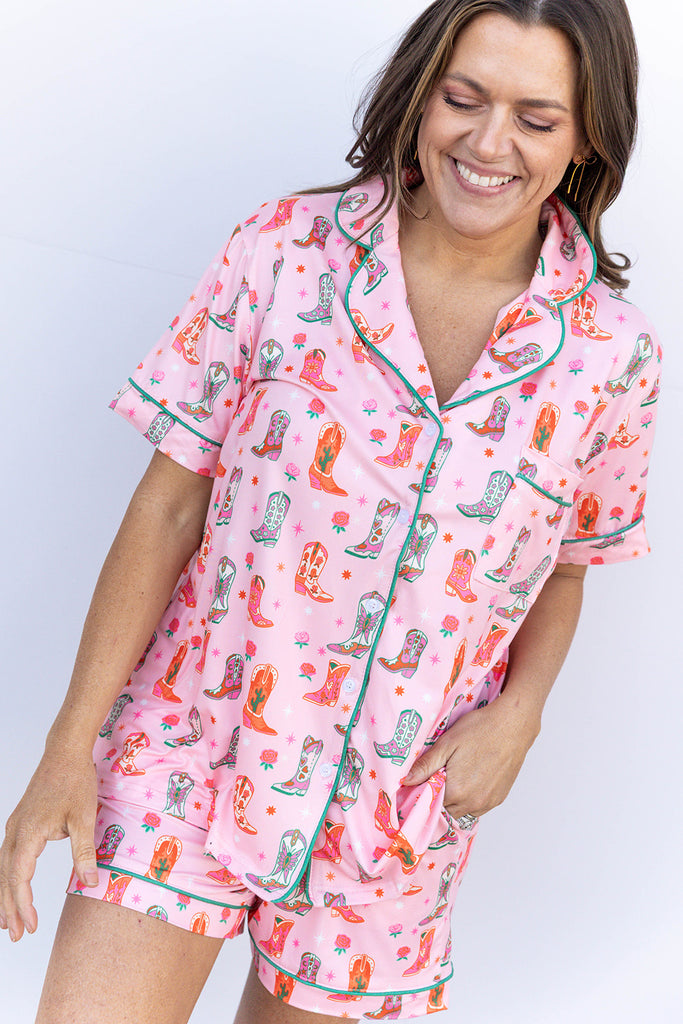 Boots & Roses Loungewear Set - LT. Pink