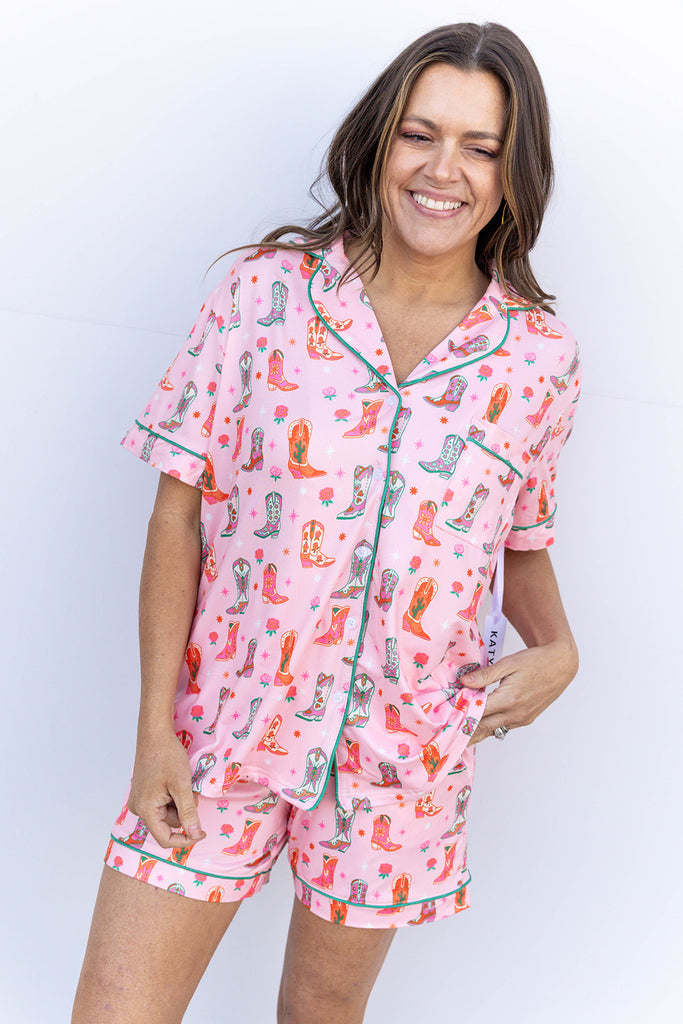 Boots & Roses Loungewear Set - LT. Pink