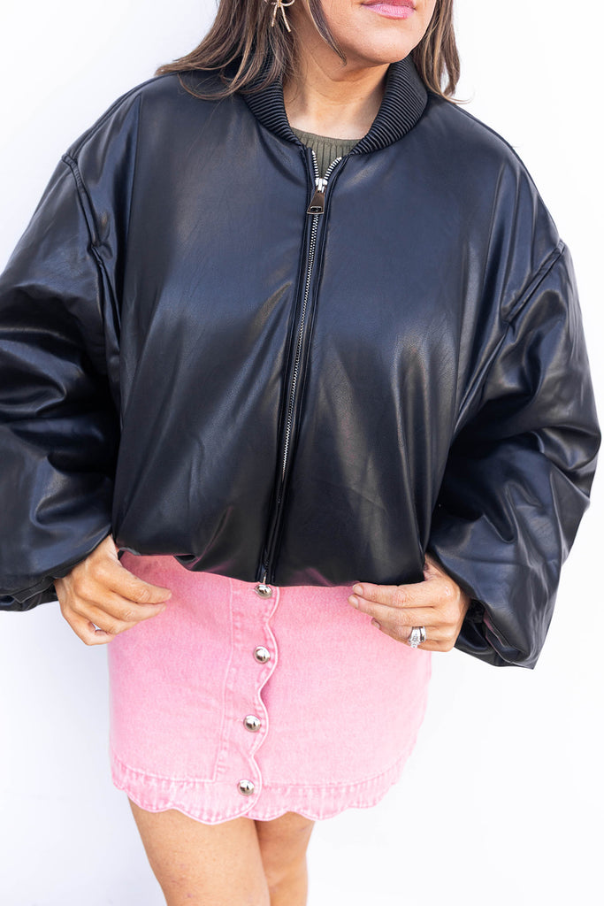 City Girl Bomber Jacket - Black