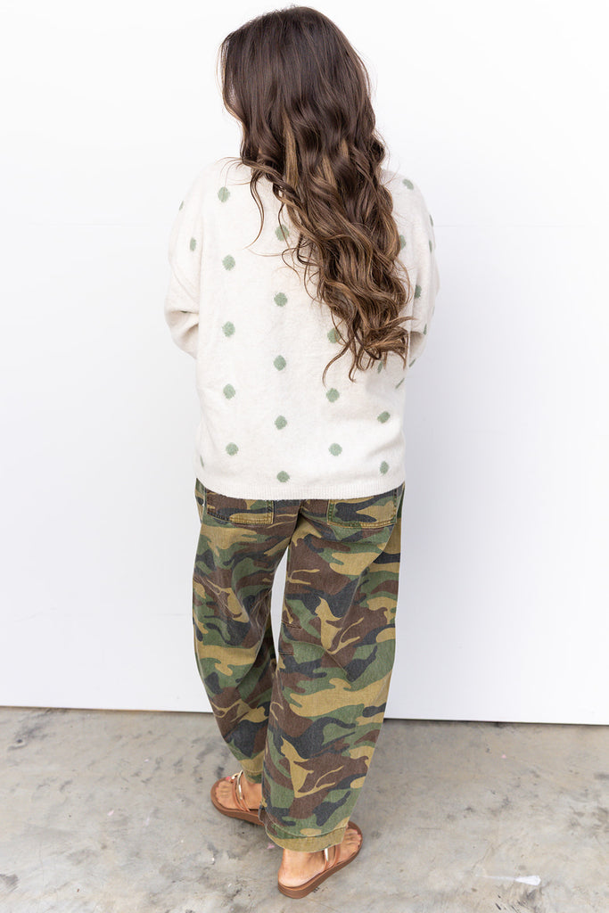 Choosin' Texas Cardigan - Ivory / Sage