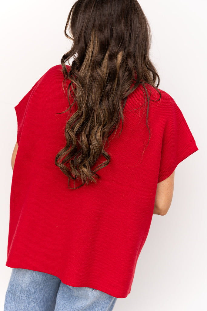 Cafe' Luxe Sweater - Red