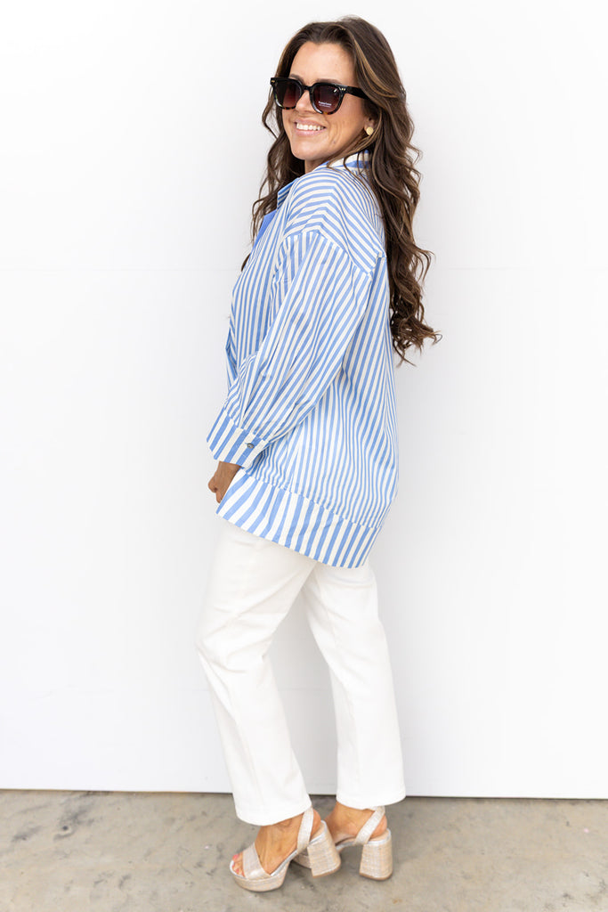 Don't Give Up On Me Top - Blue