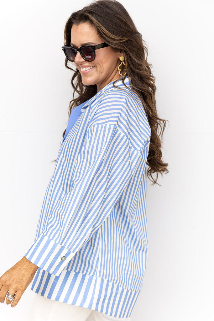 Don't Give Up On Me Top - Blue