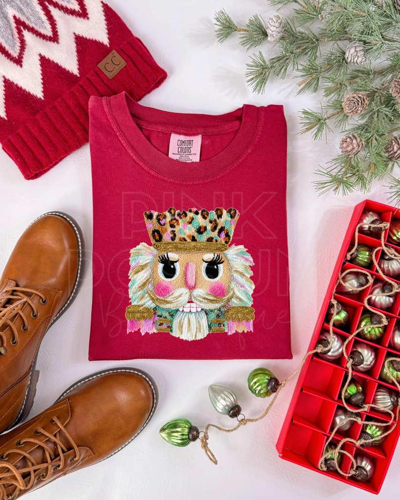 Faux Sewn Nutcracker Comfort Colors Tshirt - Long Sleeve