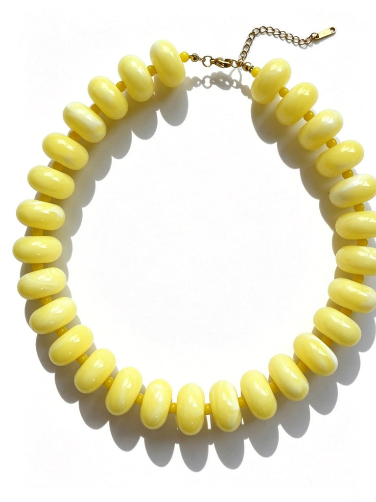 Chunky Boho Necklace- Yellow