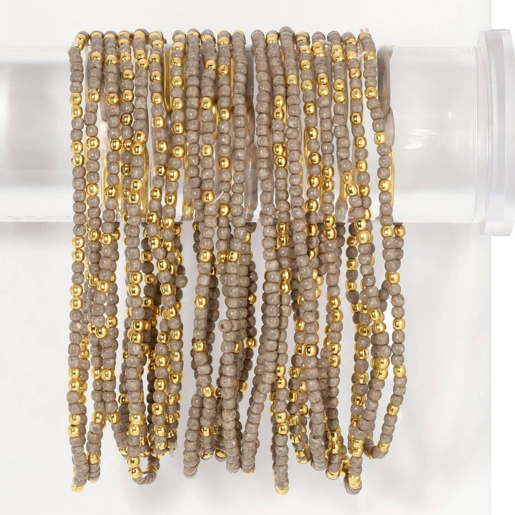 Stretch Seed Bead Solid Game Day Bracelets: Maroon