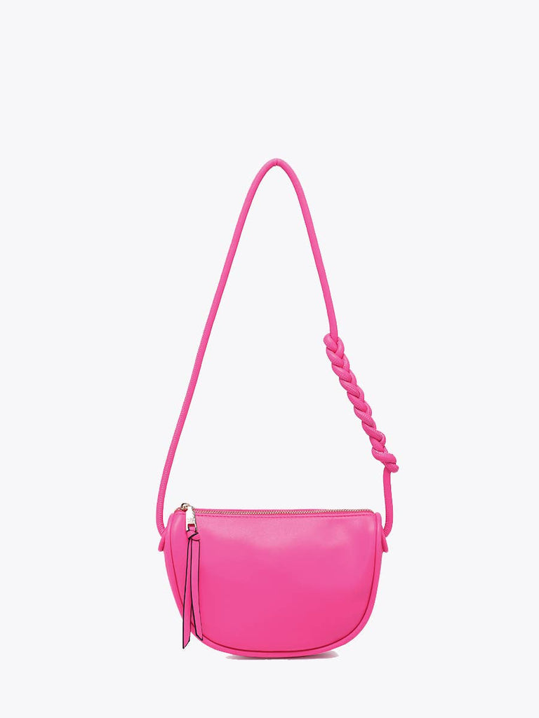 Annaka Half-Moon Shoulder Bag w/ Knotted Strap: Sherbet