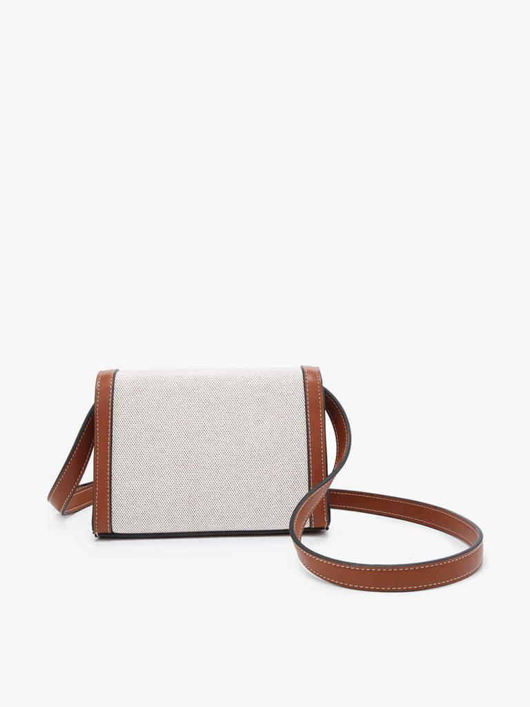 Etta Canvas Crossbody w/ Vegan Leather Accents: Blue