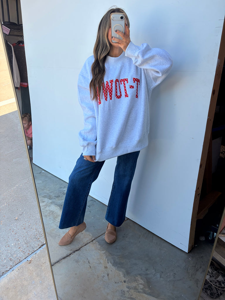 Polka Dot Mockneck sweatshirt - Grey T-Town