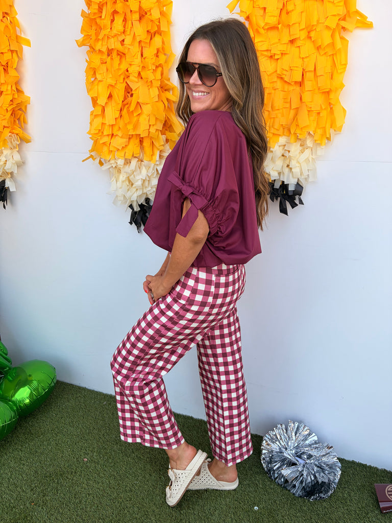 For My Dawgs Blouse - Merlot