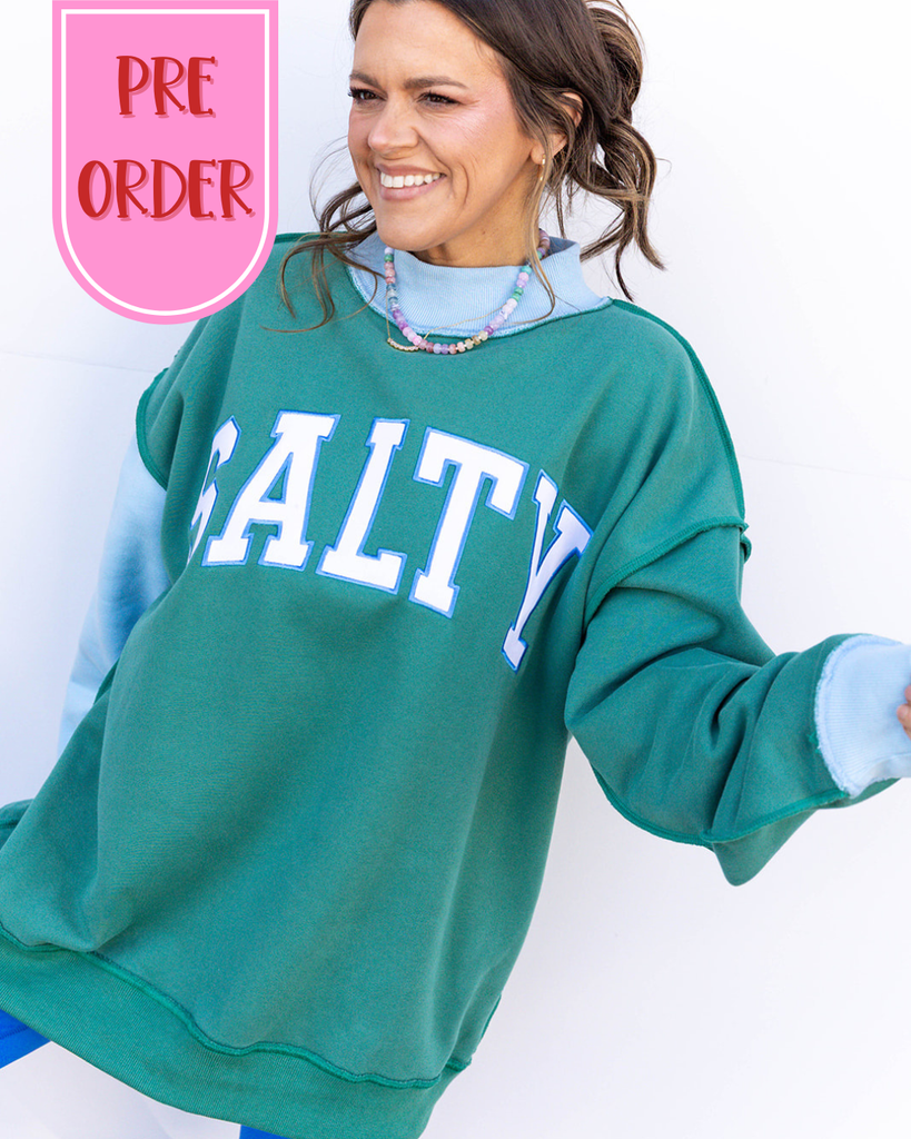 SALTY two tone Mock Neck - PRE ORDER MARCH