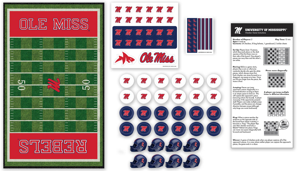 Ole Miss Rebels Checkers Board Game