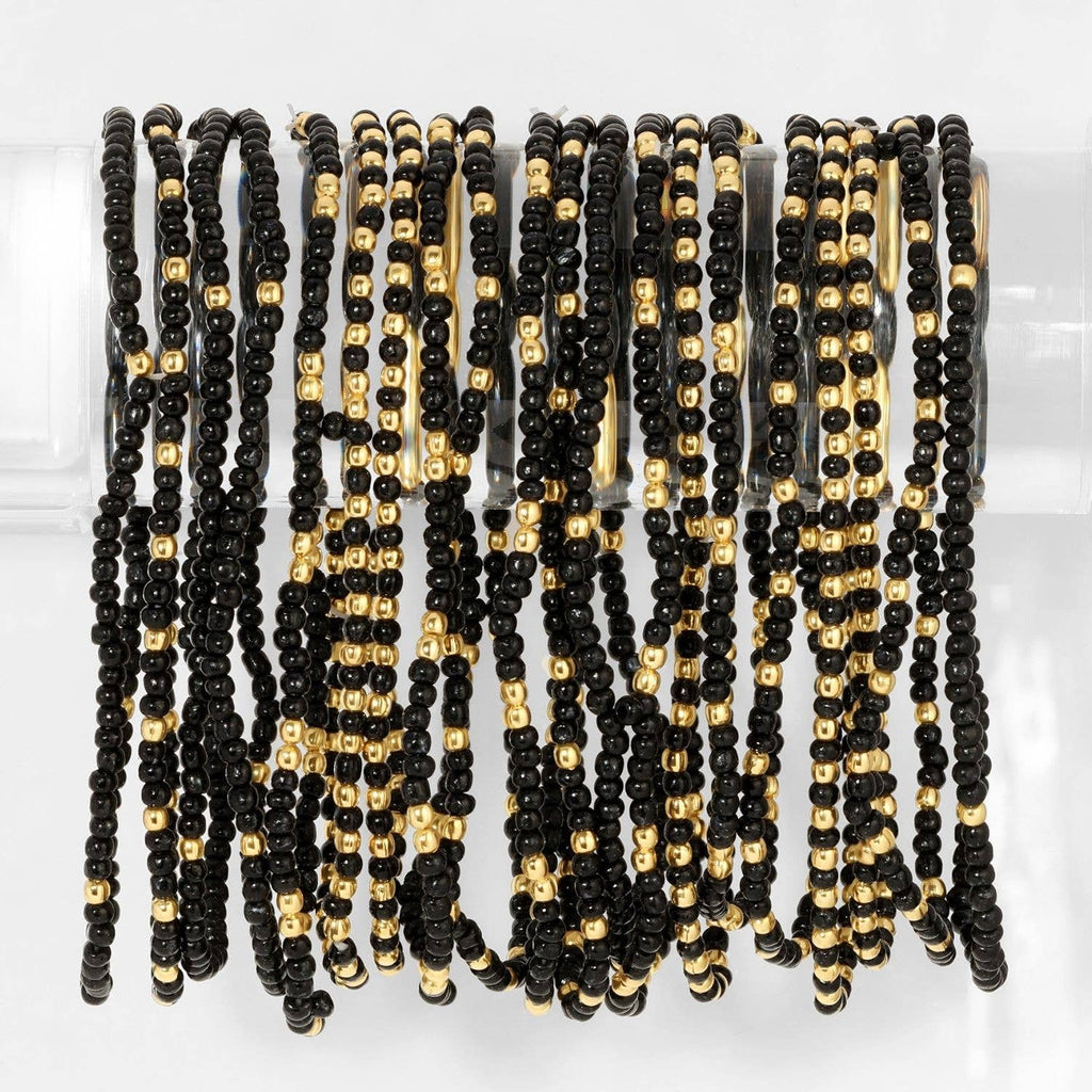 Stretch Seed Bead Solid Game Day Bracelets: Maroon