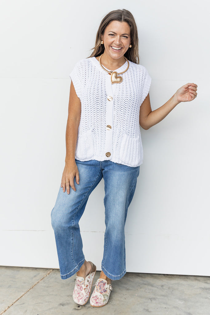 In the knit of time Vest - White