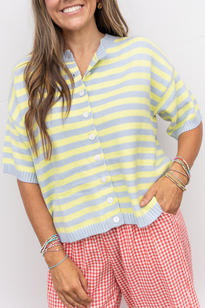 Brookie Monster Sweater - Sky / Yellow