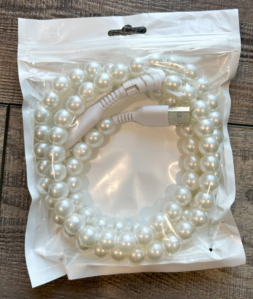 Beaded Phone Charger with Lightning & USB-C Cable: Greens