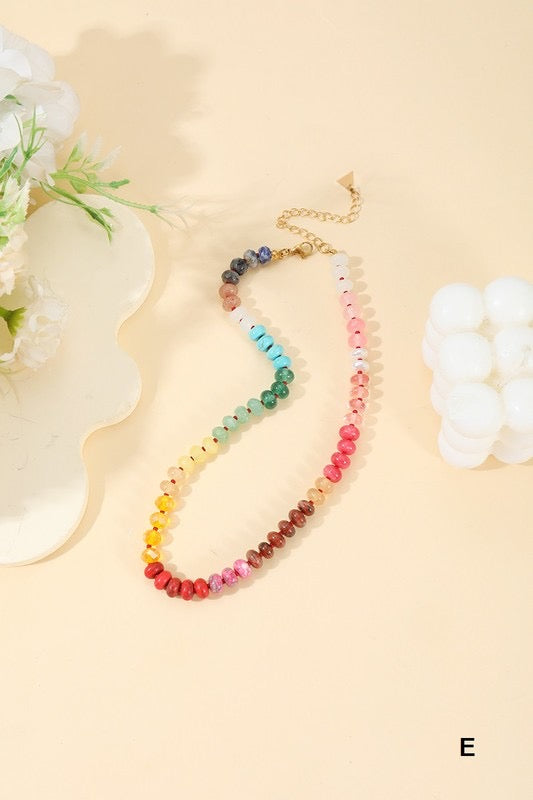Rainbow Agate Beaded Necklace