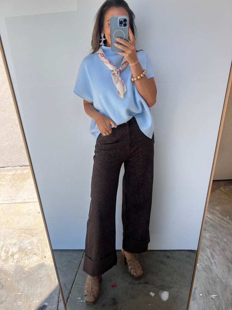 Cafe' Luxe Sweater - Sky Blue