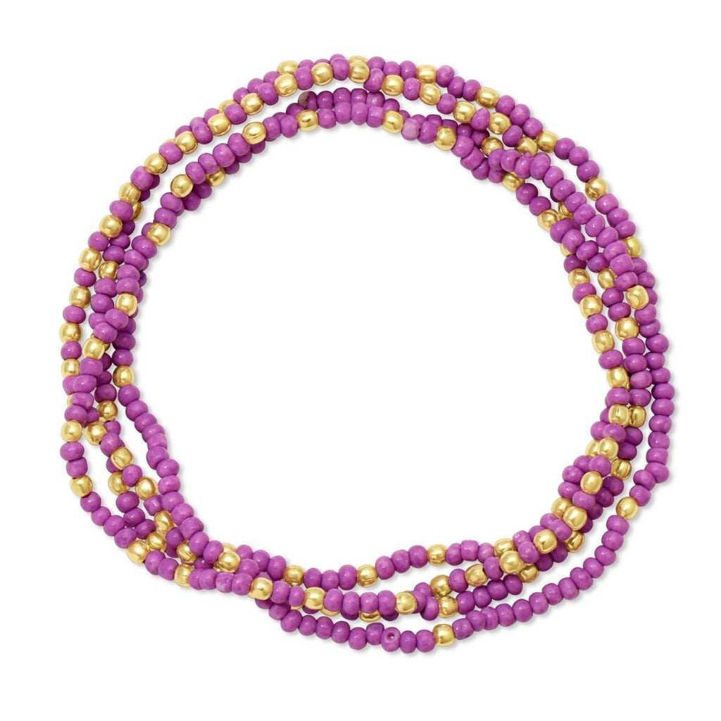 Solid Color 2mm Seed Bead Bracelets: Light Blue