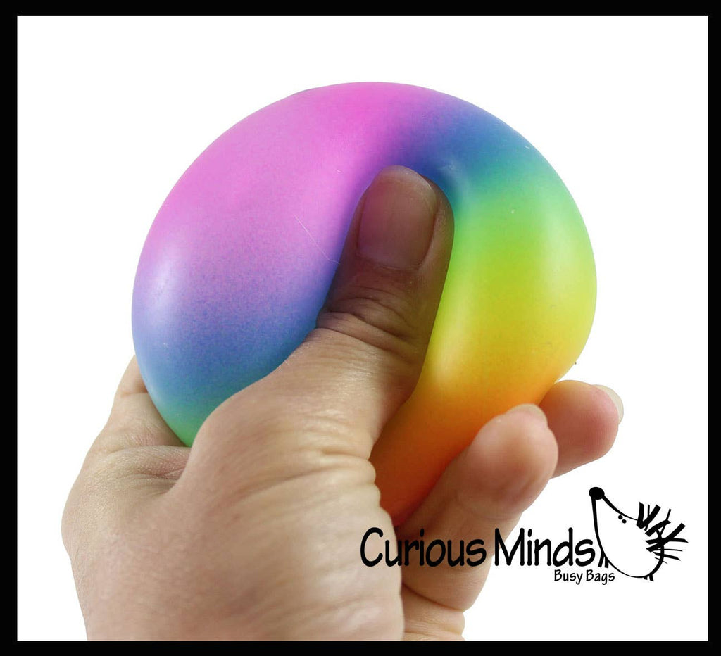 1 Rainbow Sugar Ball - Thick Glue/Gel Stretch Ball - Squishy