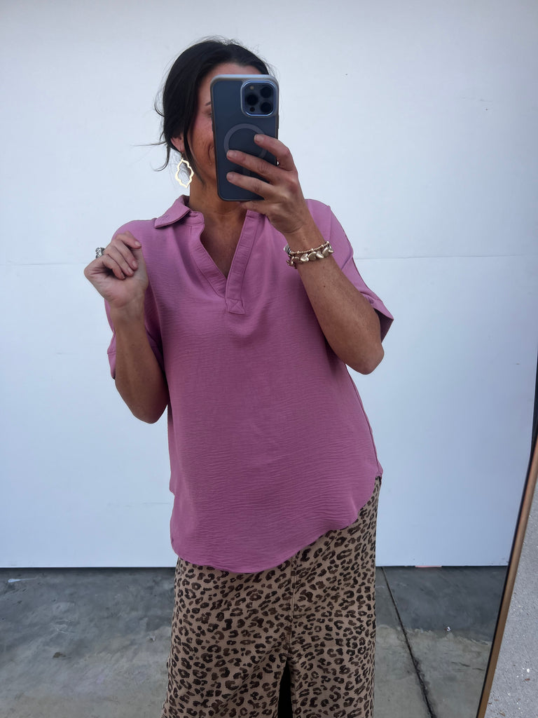 Daring Collared blouse - Light Rose