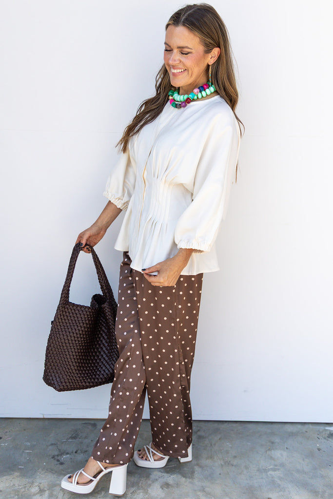 Simple Darling Pleated top - Off White