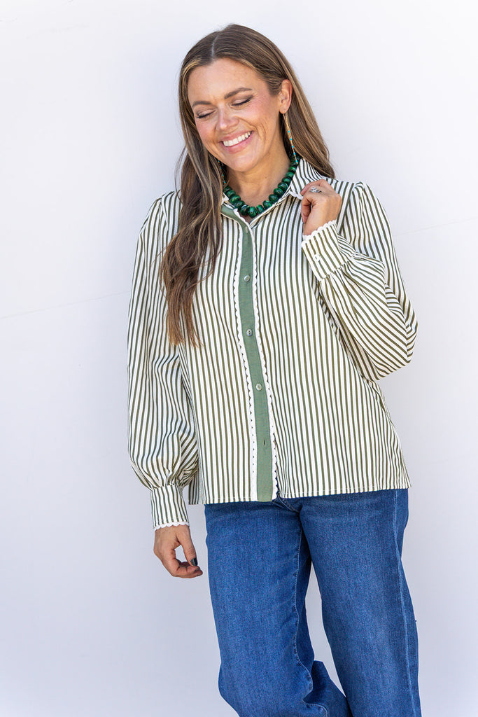 Olive Branch Top - Green
