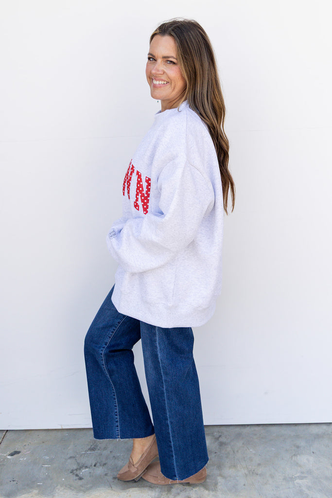 Polka Dot Mockneck sweatshirt - Grey T-Town