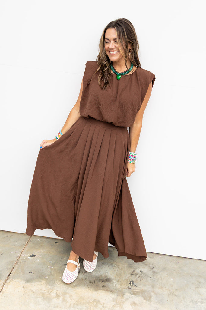 The Rowan Maxi Skirt - Brown