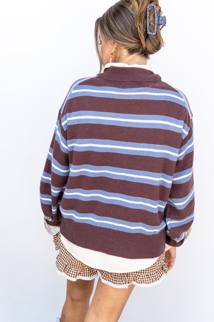 Cool Night Bonfire Sweater - Brown Multi