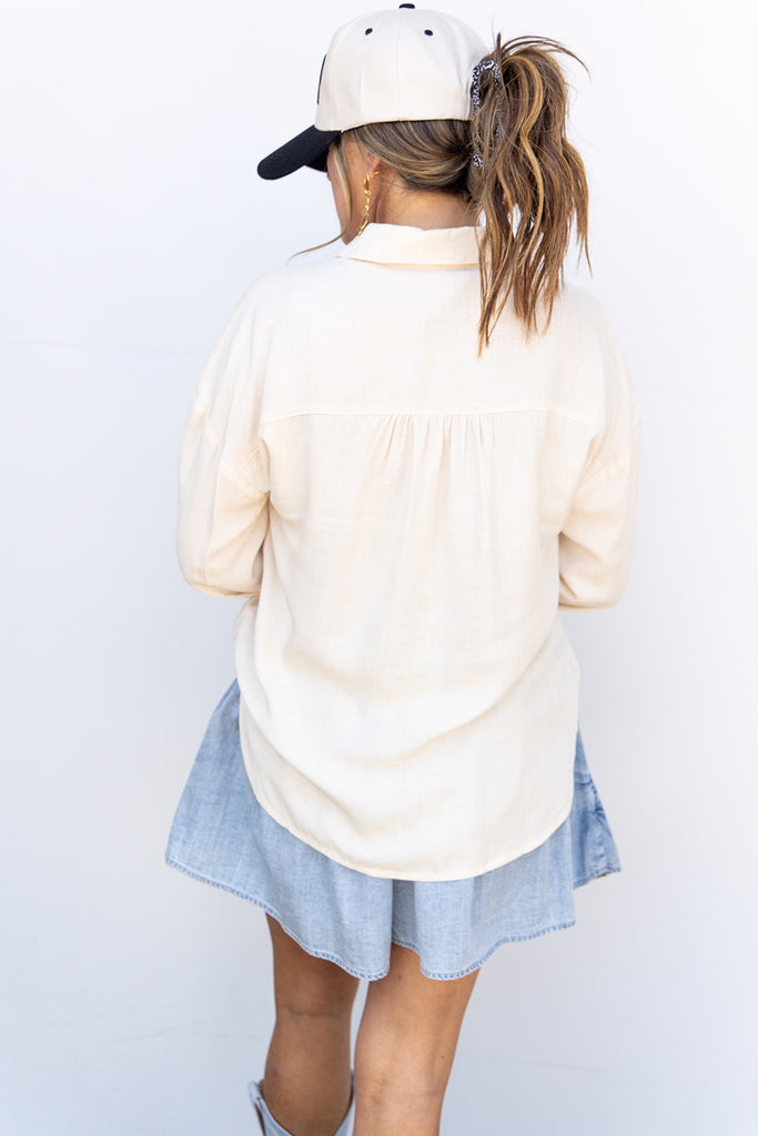 Pumpkin Spice Latte Blouse - Natural