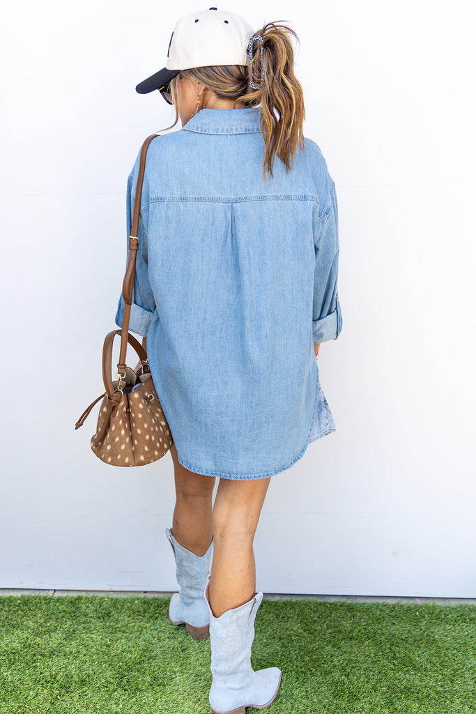 Boots & Bubbly Blouse - Denim