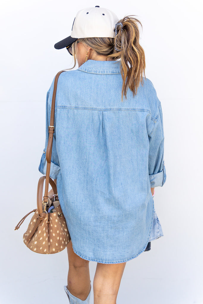 Boots & Bubbly Blouse - Denim