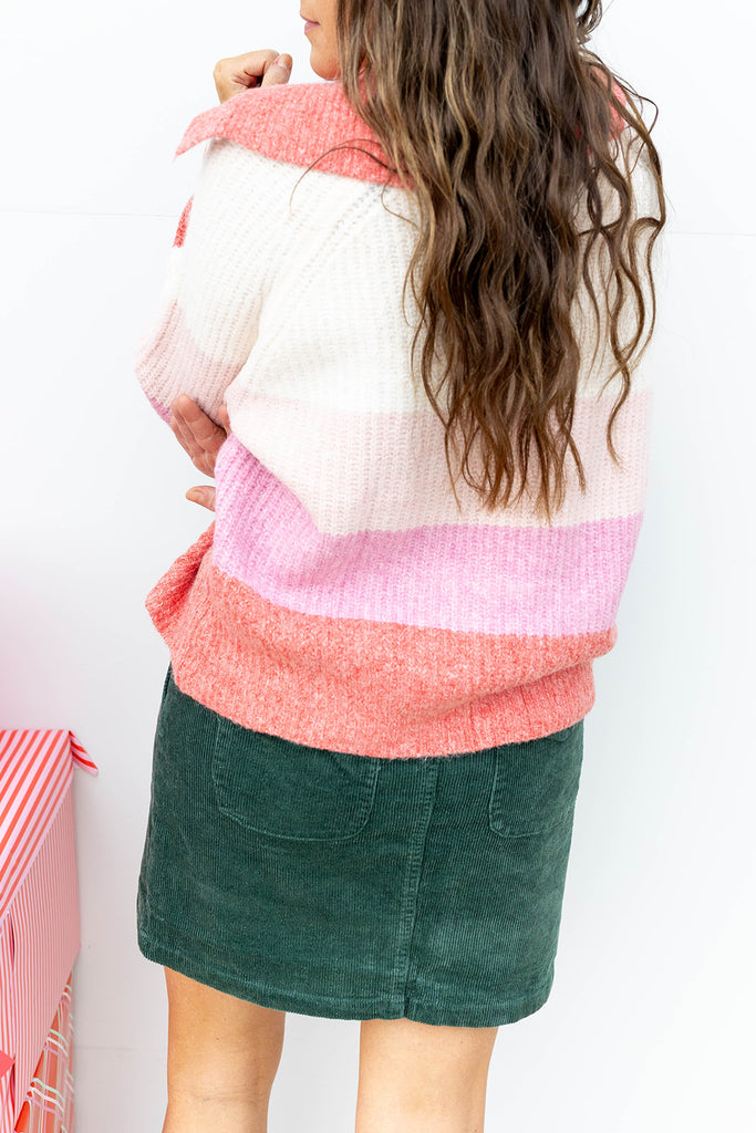 Cozy Cord Mini Skirt - Green