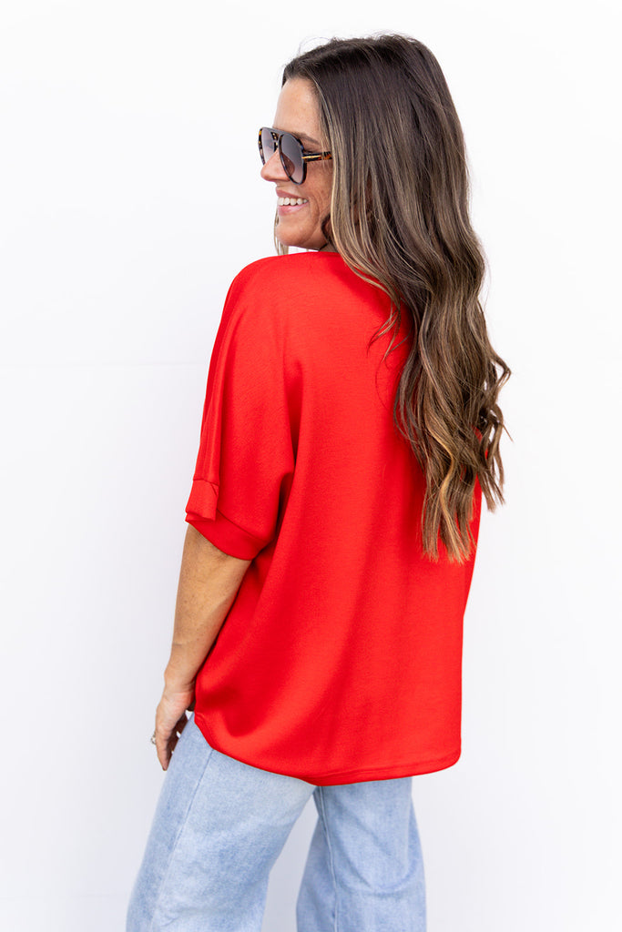 Let's Go To The Grove Blouse - Red