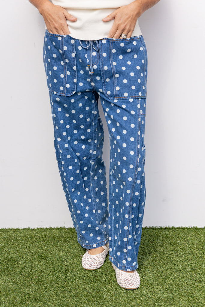 Stay On Trend Pants - Denim Blue