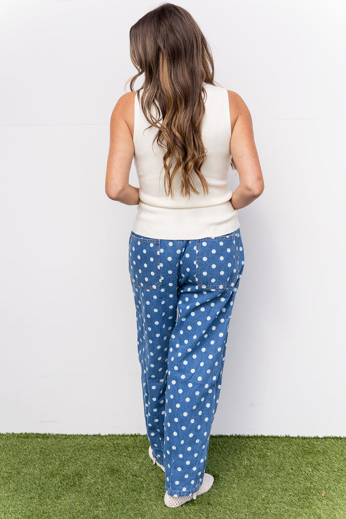Stay On Trend Pants - Denim Blue