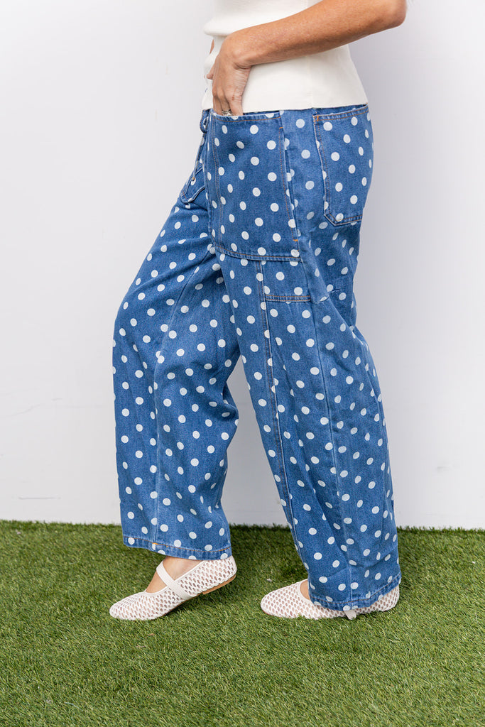 Stay On Trend Pants - Denim Blue