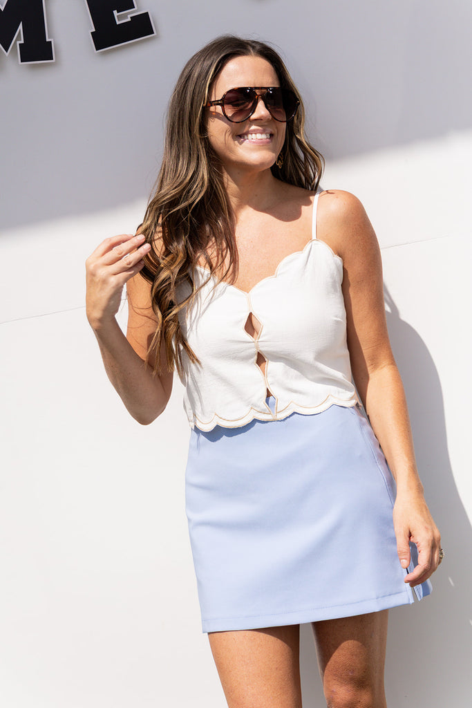 Since You've Been Gone Top - White/Linen