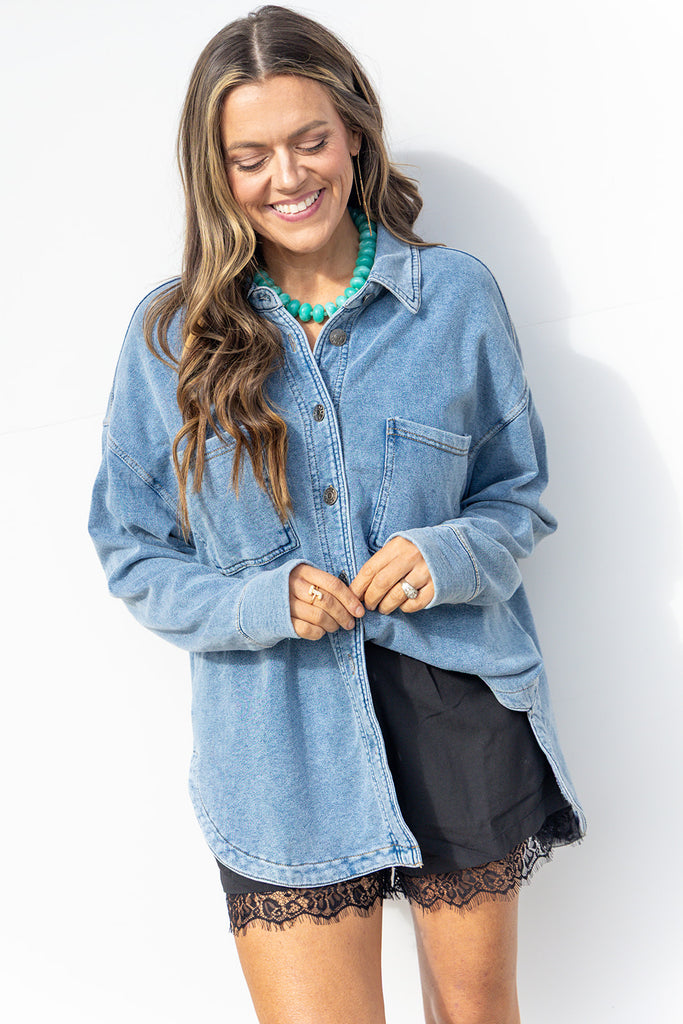 Fall Festival Shacket - Denim