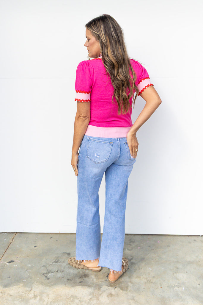 Don't Lose Me Sweater - Hot Pink