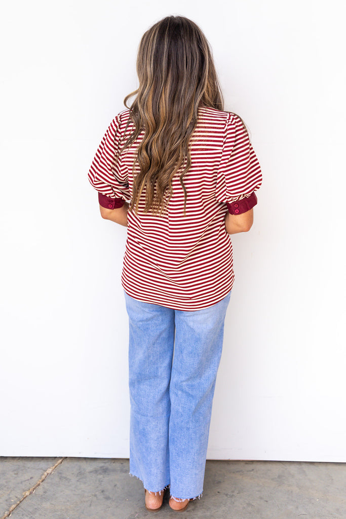 I Walk The Line Top - Burgundy