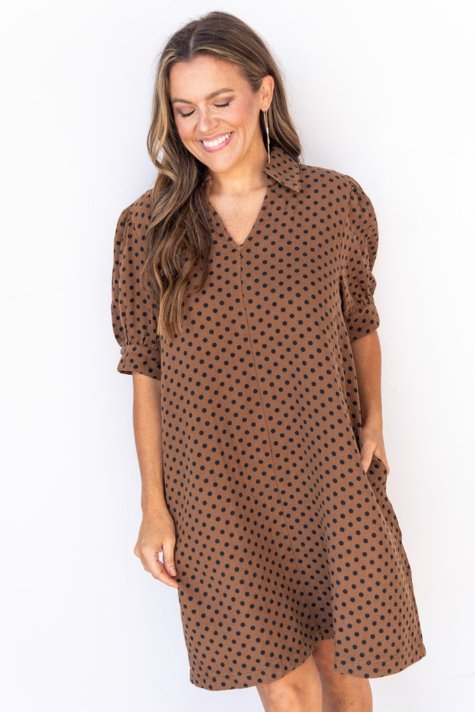 I've Known You For Ages Dress - Brown