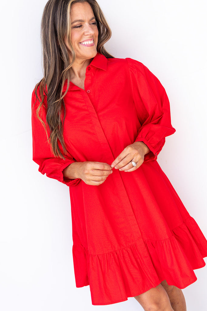 Halftime Hotty Dress - Red