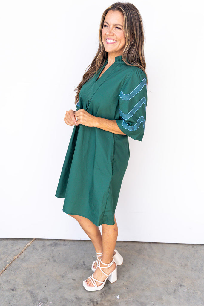 Autumn Vibes Dress - Hunter Green