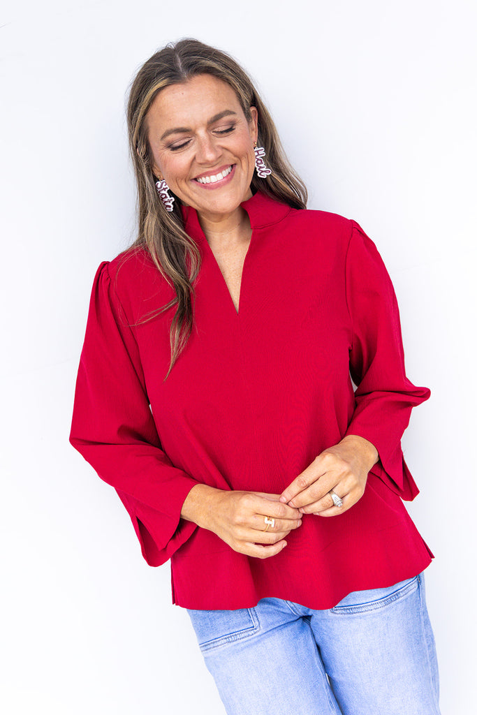 Chill In The Air Top - Burgundy