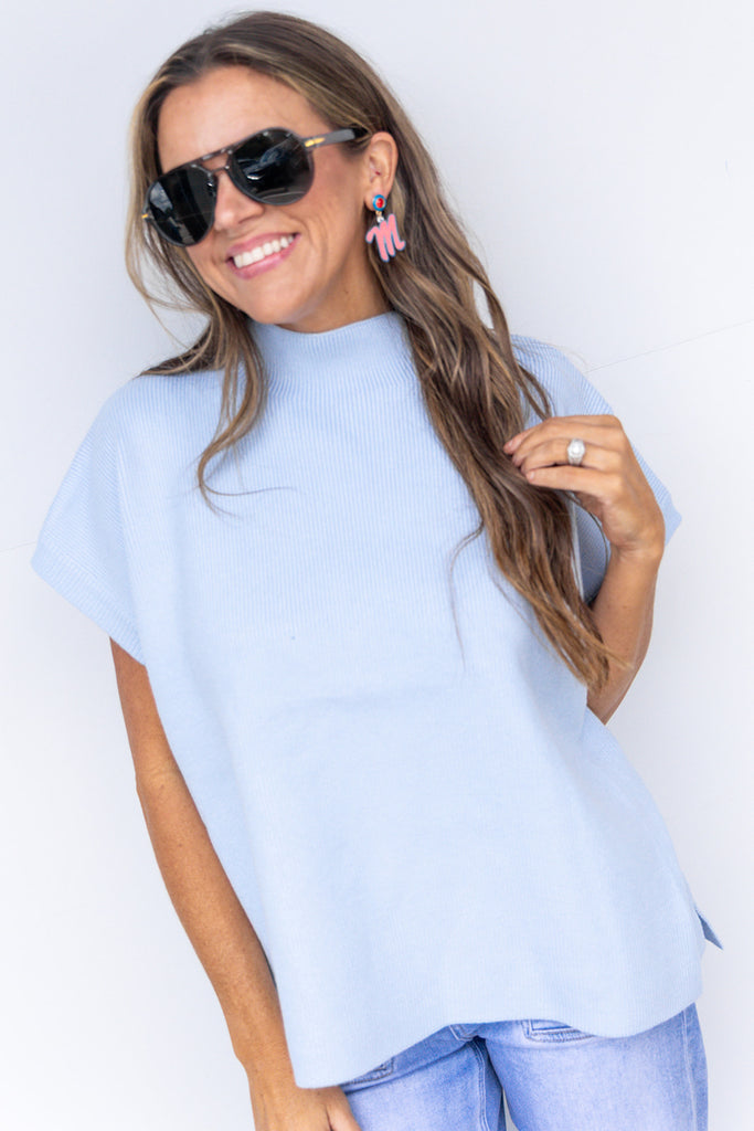 Cafe' Luxe Sweater - Sky Blue