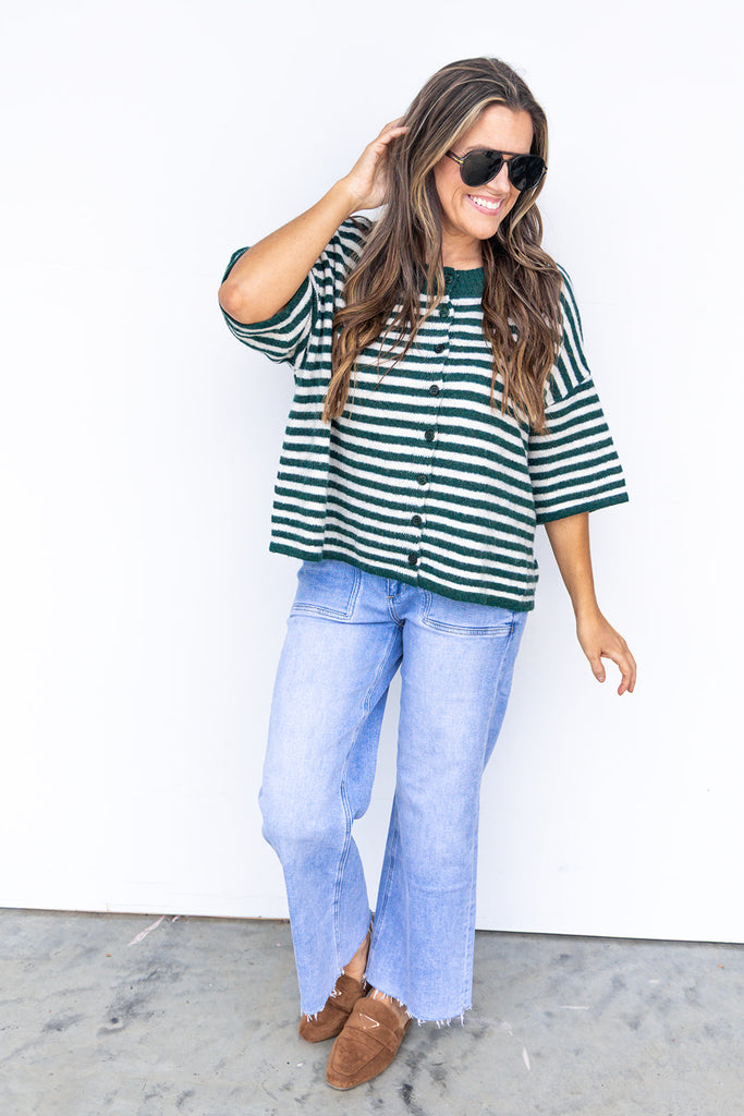 Pinky Promise Cardigan - Hunter Green